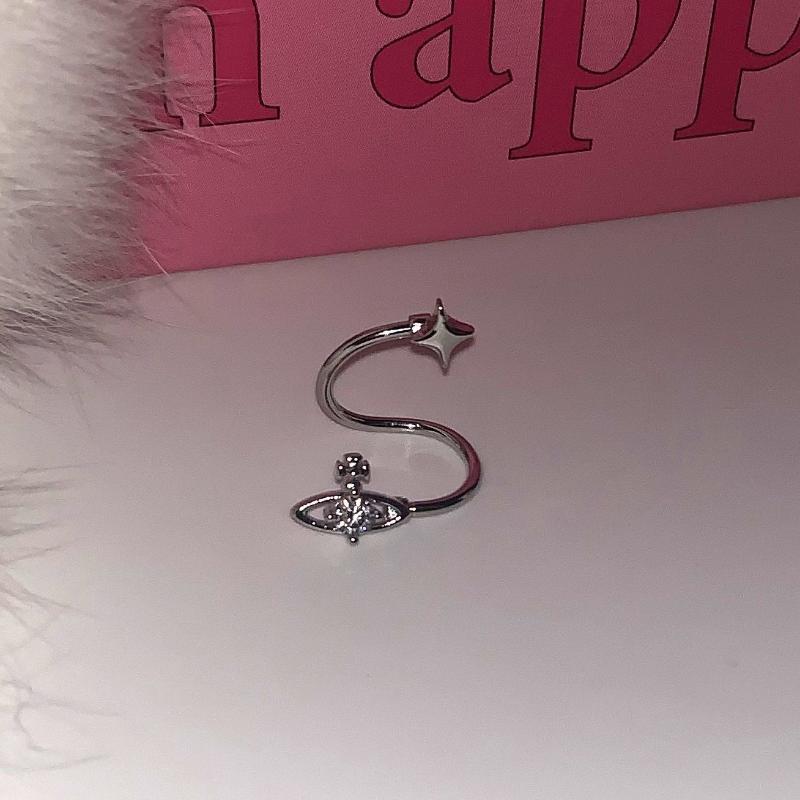 1Pc Star Surround Planet Spiral Stainless Steel Ear Bone Nail For Women   Zircon Earrings Accessories Jewelry