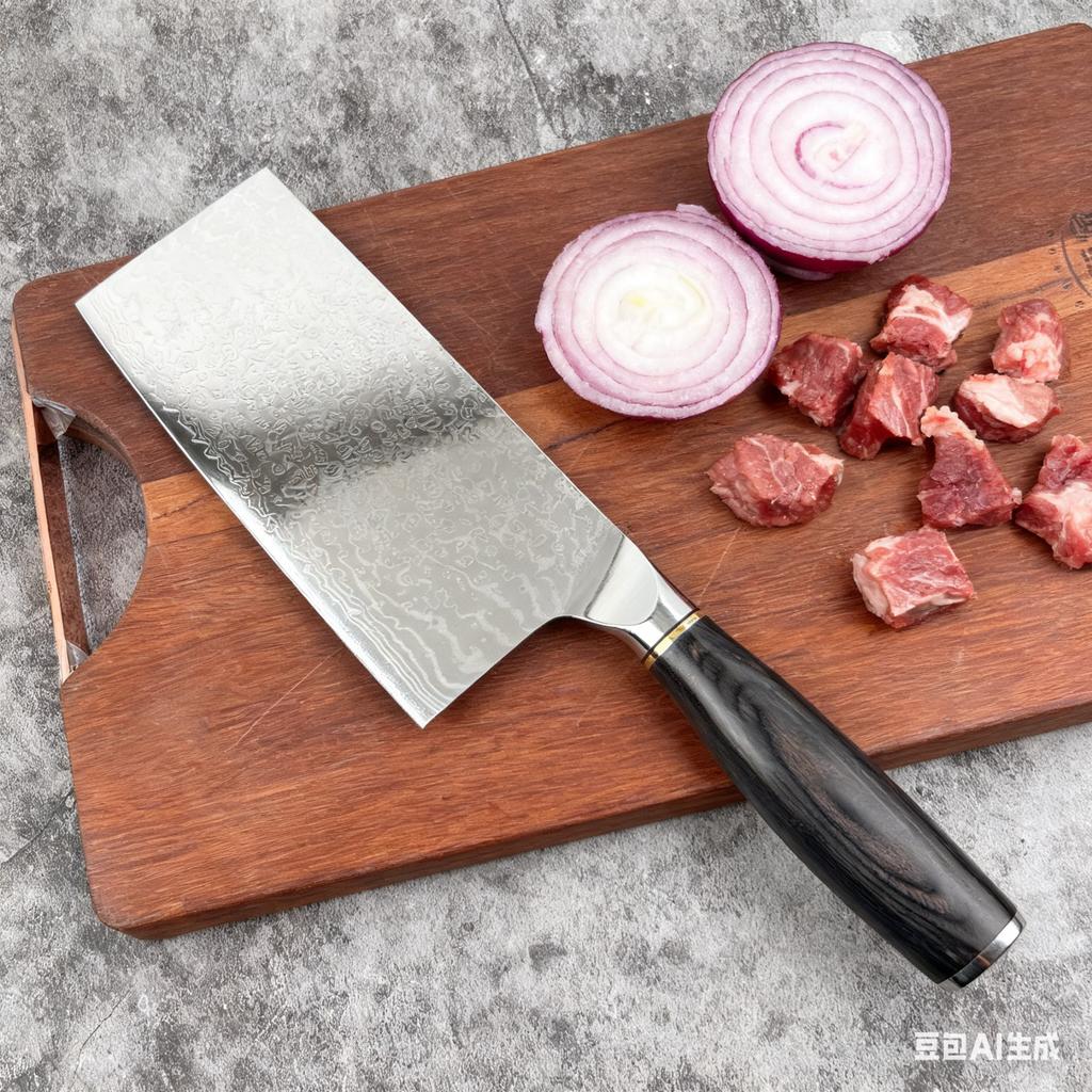 7 Inch Chinese Chef Knife 67-layers Damascus Steel Blade Slicing Vegetables Cleaver Meat 10Cr15Mov Kitchen Knives Wood Handle