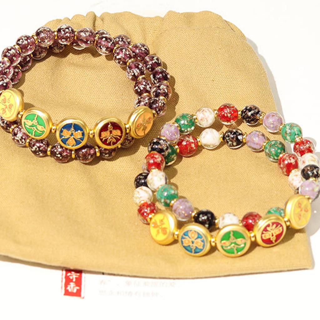 Fashionable Glass Bead Bracelet Inspire by Five Wealth God for Business Professional and Fashion Enthusiasts Wear