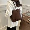 Womens Tote Bag Large Capacity Shopping Bag Girls Shoulder Bag Korean Style Handbags Fashion PU Leather Underarm Bag