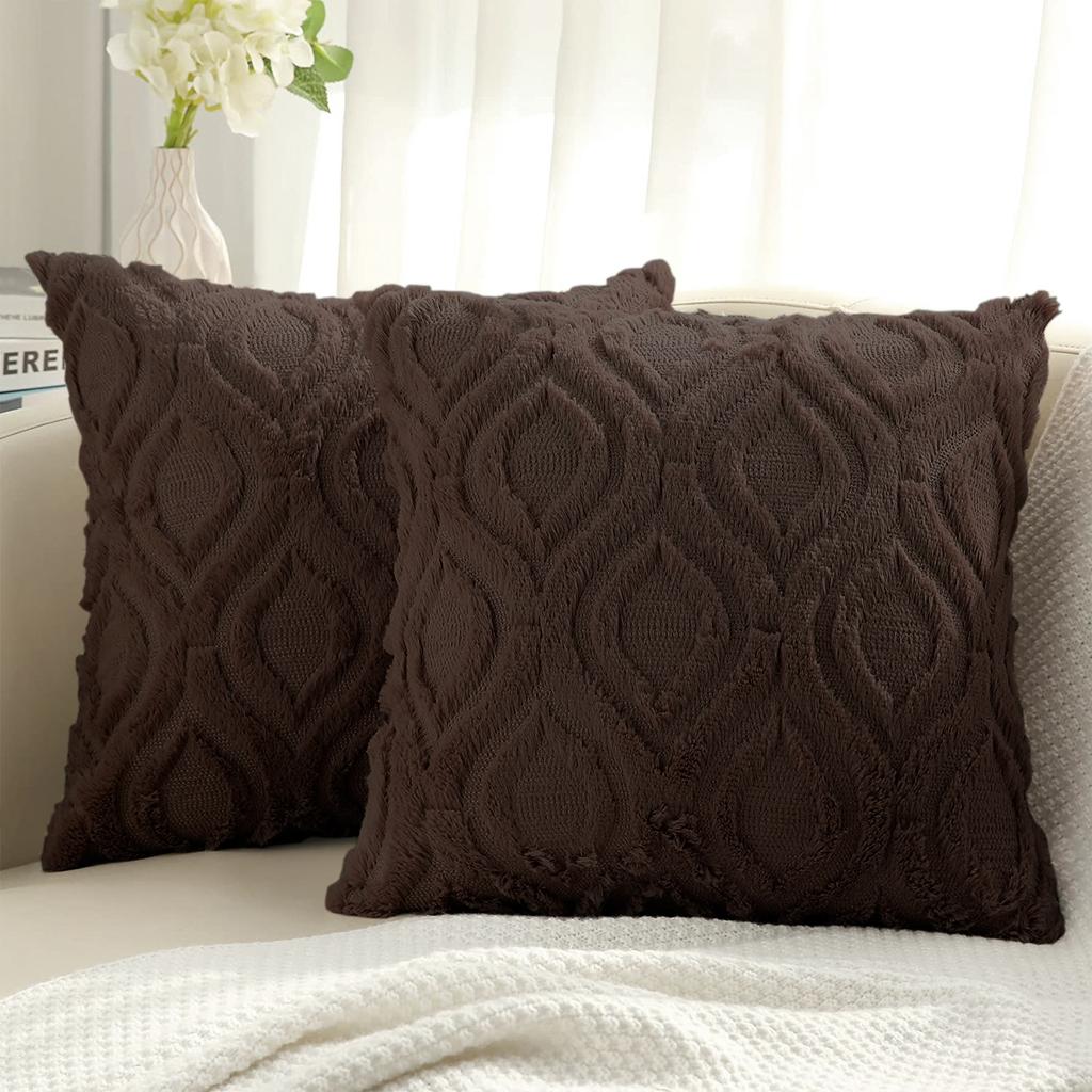 HAPIHAPPY Kissenbezug 45X45 2er-Set Kissenbezug Plüsch Sofa Dekokissenbezug Weich Luxus Für Wohnzimmerdeko