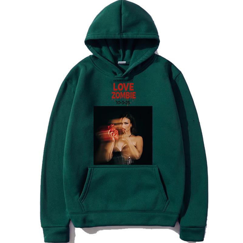 Victoria Justice Love Zombie Graphic Hoodies Man Fashion Casual Long Sleeve Sweatshirts Unisex High Street Y2K Hoody Pullovers