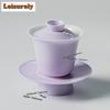 Mushan Purple Gaiwan Creative Not Hot Tea Tureen Household Tea Bowl with Lid Kit Tea Making Cover Bowl Kung Fu Tea Set Ornaments