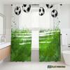 2PCS Digital Printed Sheer Curtain, Green Soccer Football Field, Sports Theme Boys Room Decor for Living Room Bedroom Home Decor