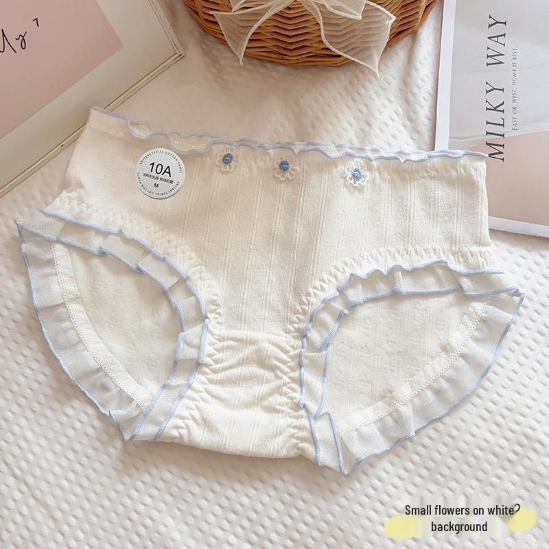 10A Antibacterial Women's Mid-Waist Pure Cotton Triangle Briefs - Soft, Comfortable, Skin-Friendly, Cute, and Sweet Style.