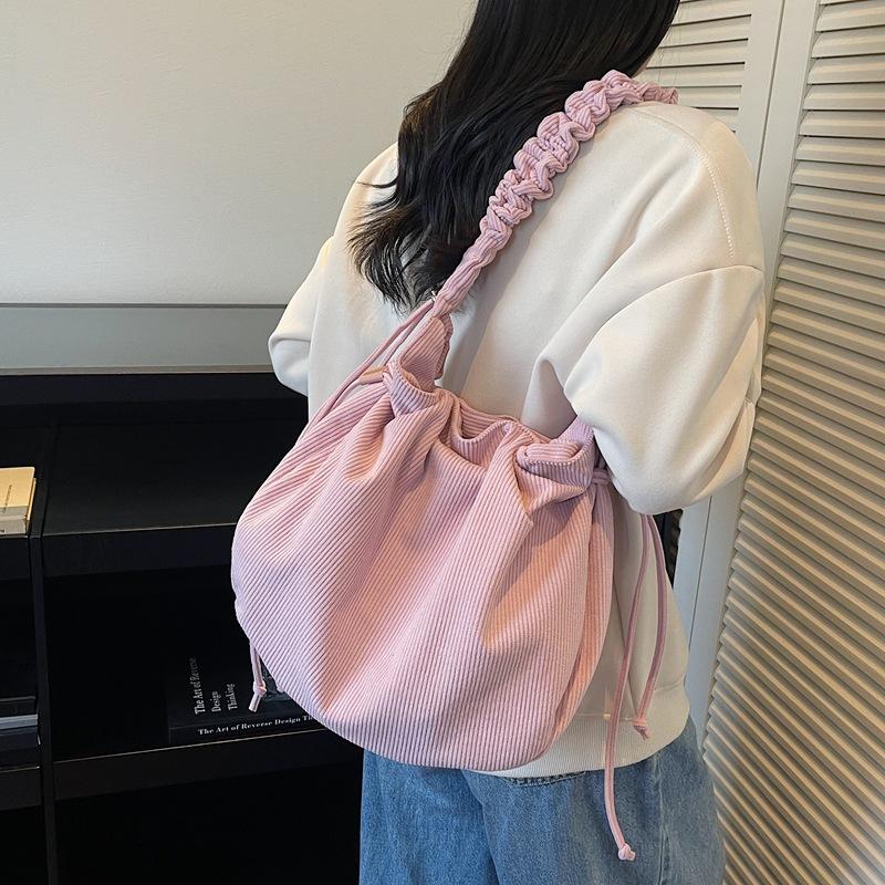 Damen Kord Umhängetasche mit Kordelzug