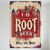 Vintage I.B. Root Beer Metal Tin Sign Distressed Aged Style with 'STILL THE BEST' Text Decor for Bar Man Cave Home Wall Decor Ar