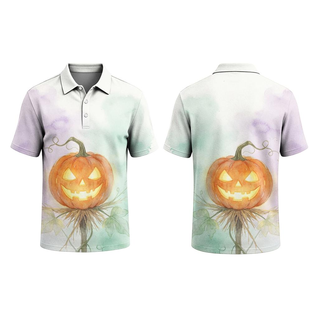Men's Halloween Printed Short Sleeve T-Shirt for Casual Daily Wear