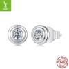 Bubble D Color Moissanite Stud Earrings S925 Sterling Silver Daily Simple And Versatile Round Ear Hole Earrings Women