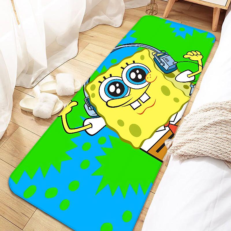 Cute SpongeBobs Cartoon Door Mat Entrance Non-slip Washable Kitchen Carpet Living Room Hallway Rugs Bathroom Bath Door Mats