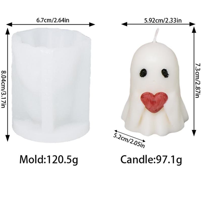 Ghost Halloween Candle Mold DIY Halloween Candle Crafts Plaster Resin Cast Mold Home Artwork Make Halloween Gifts