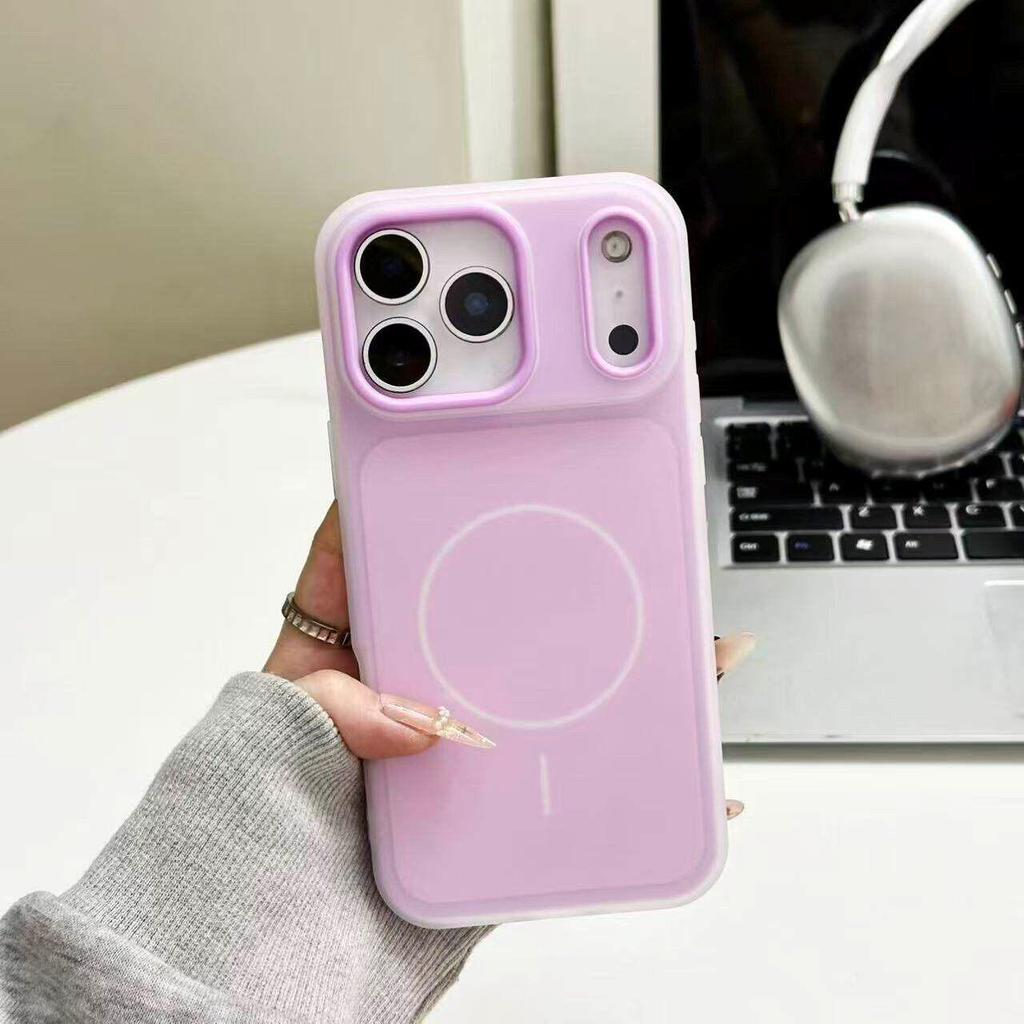 iPhone 17 Pro Max Two-Color Magnetic Jelly Case for Apple 16 Model