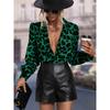 Simple And Clear Love Flower Print Ladies Casual Long Sleeve Lapel Shirt Outdoor Casual Ladies Shirt Urban Street Fashion Shirt