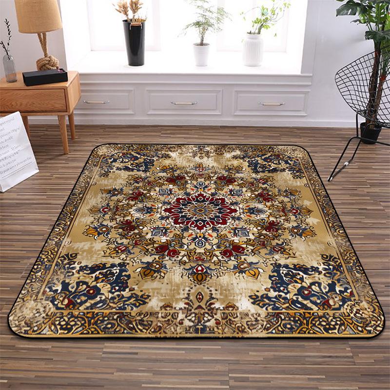 Vintage Persian Carpets Soft Large Rug for Living Room National Home Floor Mat Ancient Homestay Decor