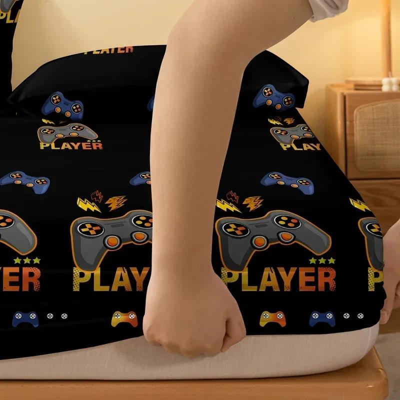 1 Piece Of Giant Player Black Patterned Matte Bedsheet, Bedroom Printed Bedspread, Bedding (Excluding Pillowcases)