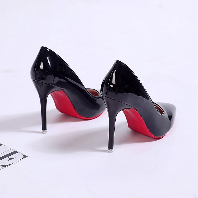 Fashion High Heel Pointed Toe Stiletto Red Bottom Fashion Women's Shoes Shallow High Heels Red Bottom High Heels Lolita Shoes 34-43