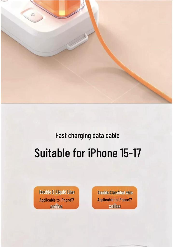Orange 45W Fast Charger for iPhone 17 Pro Max, 17 Pro, 16, and 15