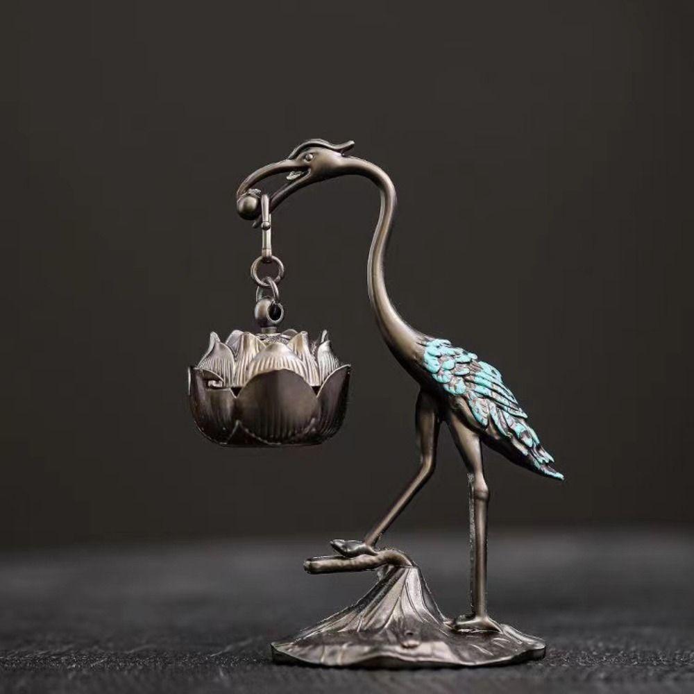 Red-crowned Crane Incense Holder Zinc Alloy Incense Burning Incense Burner  Home Decoration