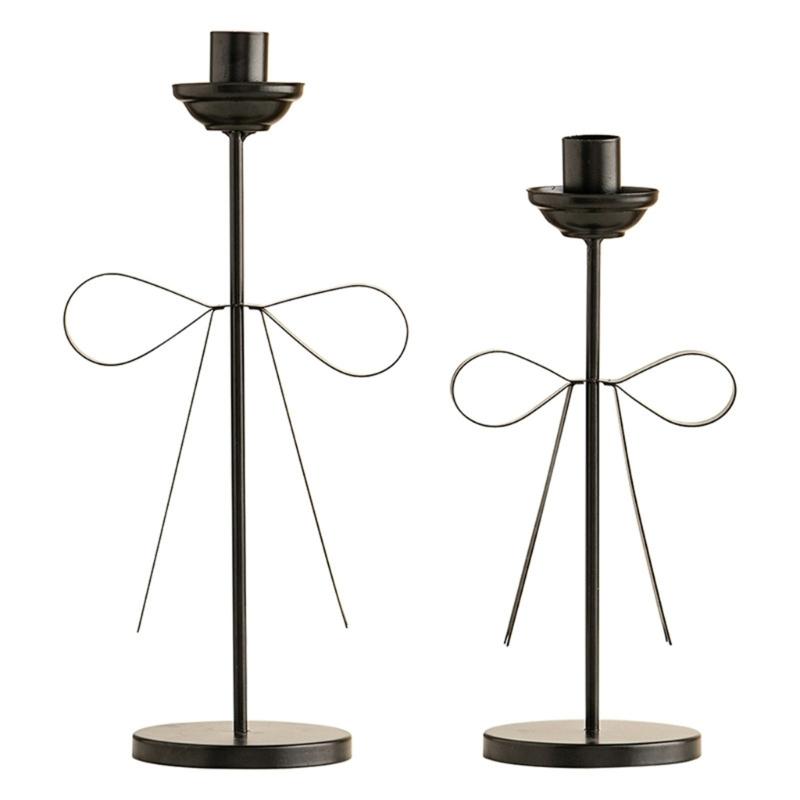 Decorative Candle Stands Iron Taper Candle Holders Bowknot Candlestick Holders for Wedding,Dinning,Party Decorations
