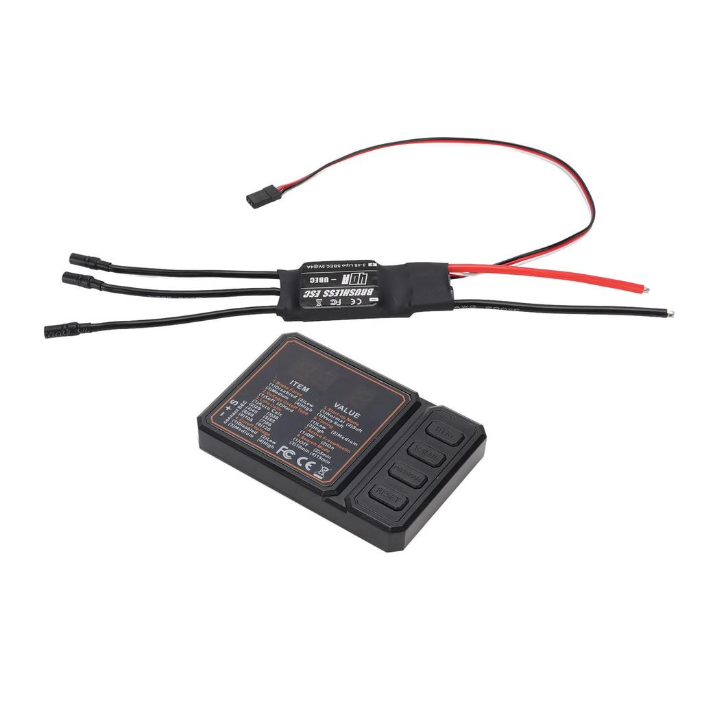 40A RC Brushless ESC 3 4S LiPo Input 5V 4A BEC Output Model Airplane Electric Speed Controller with Programming Card