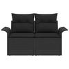 Garden Sofa with Cushions Black 141 x 62 x 69 cm Poly Rattan