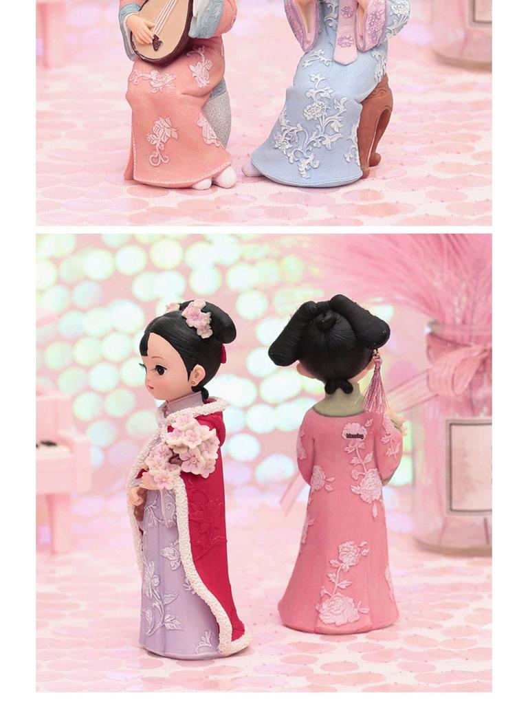 Boneca Princesa Estilo Antigo Xianci de Resina: Ornamento de Mesa Elegante e Presente para Menina