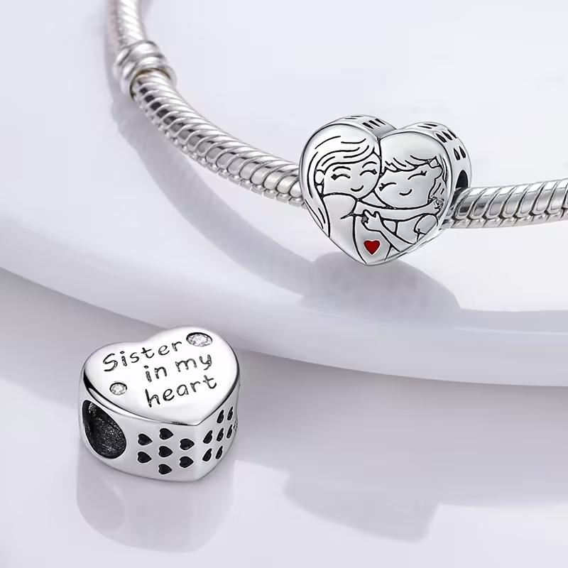 Modular Bead Pendant Silver S925 Sisters Gift For A Loved One