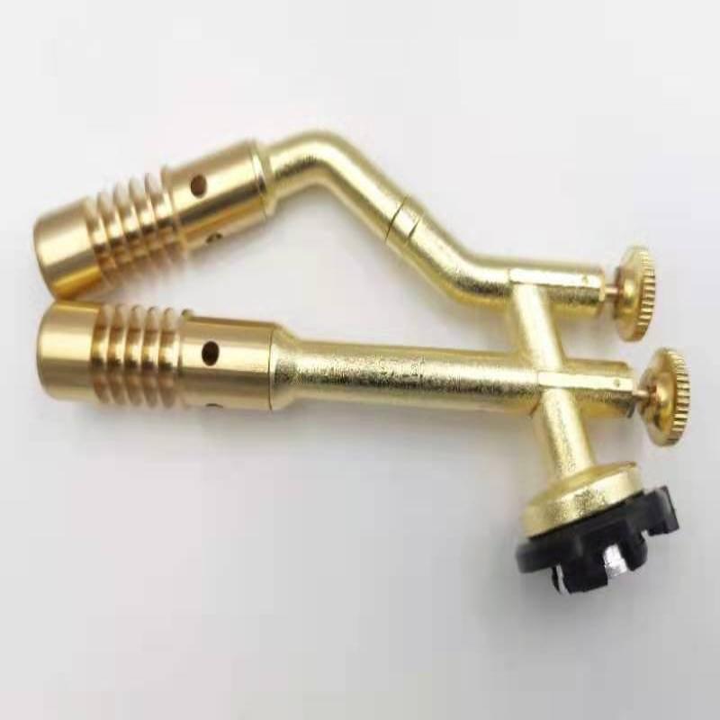 Dual-Head Gas Torch Adjustable Brass Welding Heating Flame Burner High Temperture Propane Butane Welding Torch