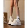 Four-leaf clover thick-soled little white shoes women's 2 spring new versatile height-increasing muffin sports and leisure board shoes
