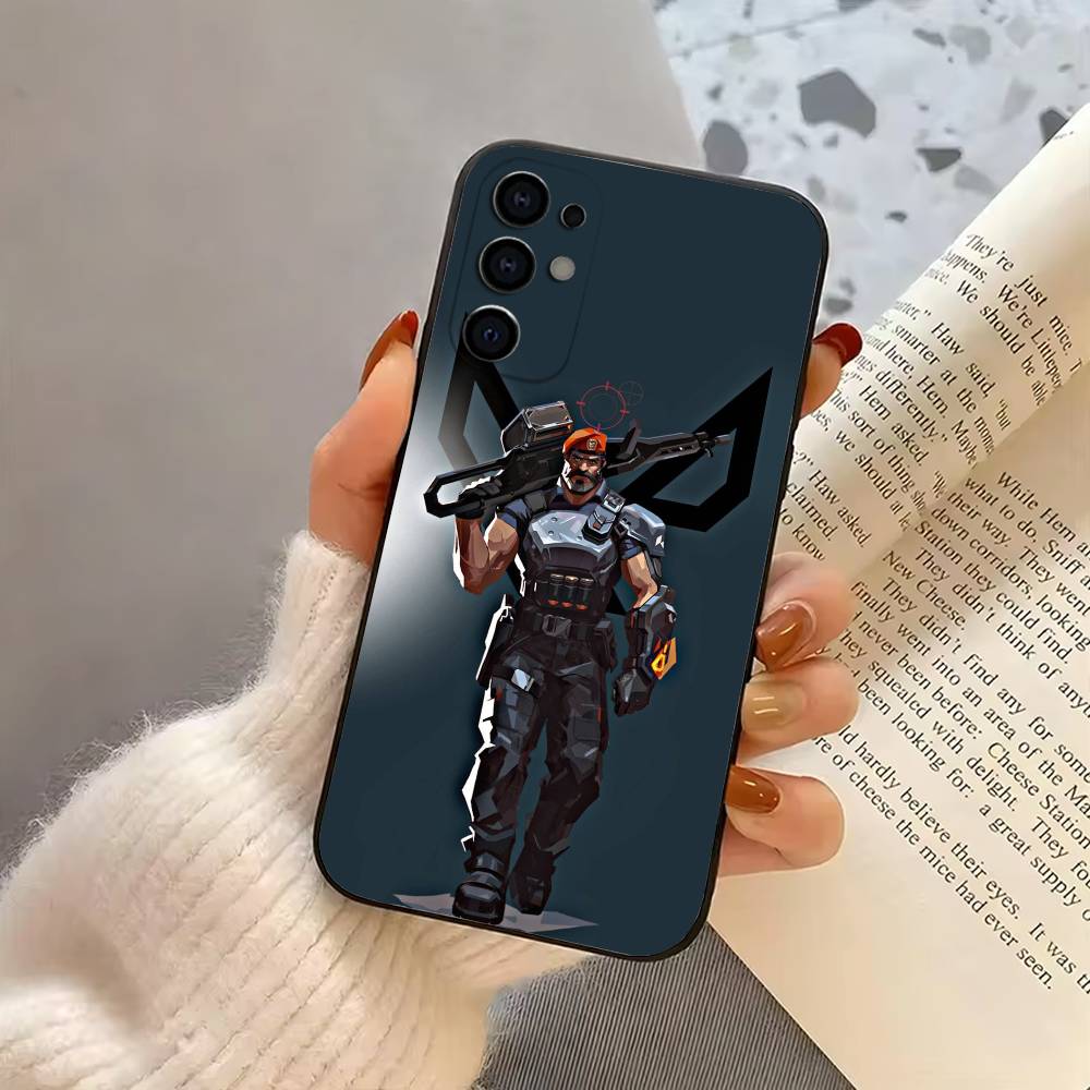 V-Valorant Agent B-Brimstone-ES Phone Case For Samsung S25,S24,S21,S22,S23,S30,Ultra,S20,Plus,Fe,Lite,Note,10,Black Cover
