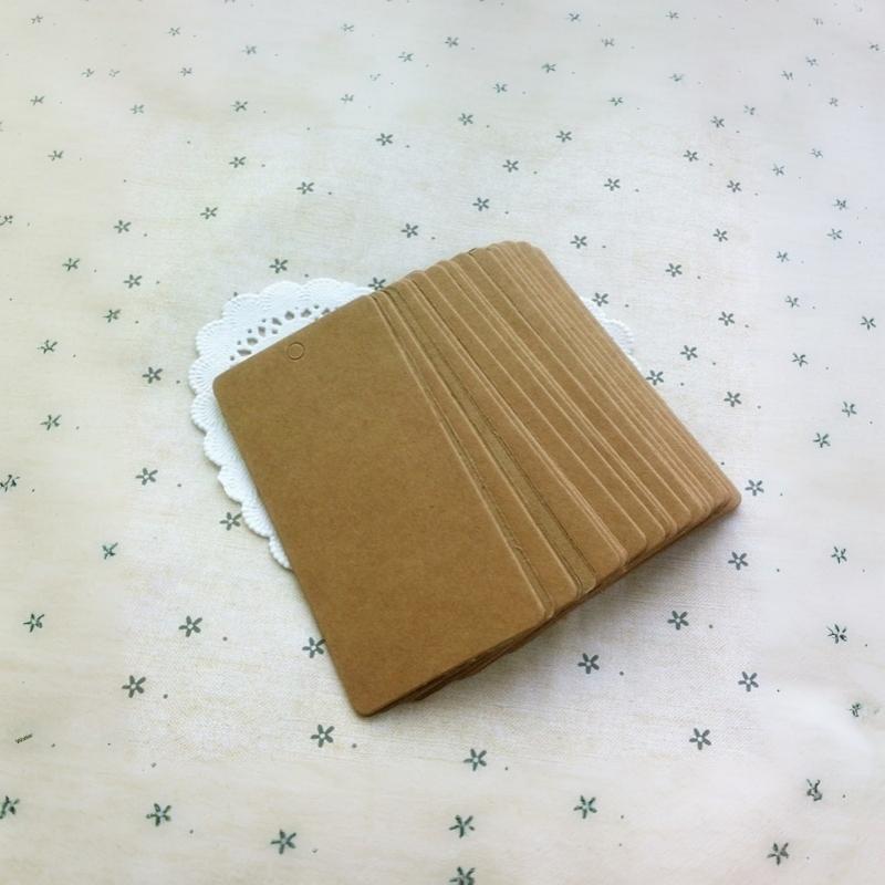 Pack Of 100 Blank Rectangular Hang Tags With Rounded Corners Paper Tags For Products And Branding Blank Kraft Paper Price Tags