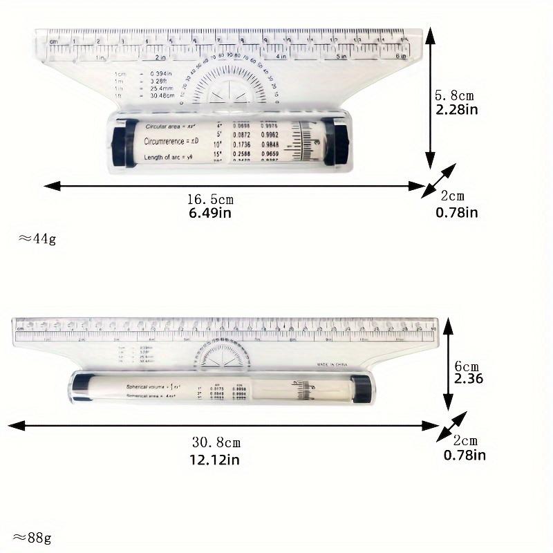 2Pcs Plastic Ruler Drawing Roller Ruler Parallel Multi-functional Drawing Design Used for Measurement Drafting Schools Offices