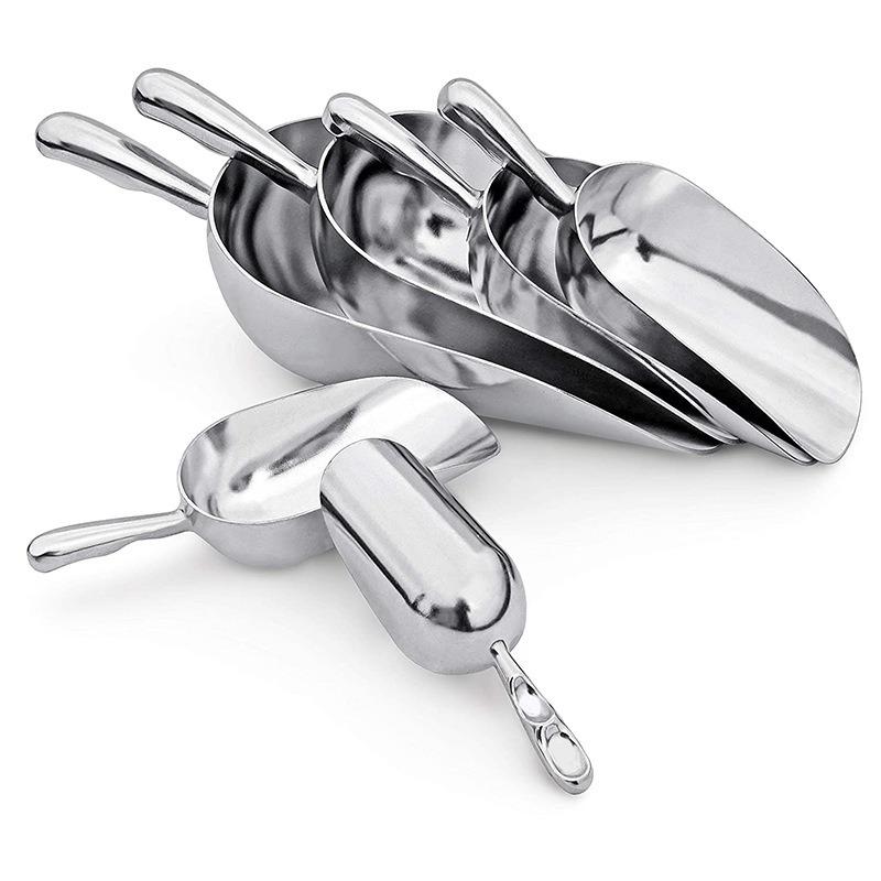 5 Sizes Aluminum Alloy Ice Shovel Multifunctional Coffee Beans Bar Cube Scraper Popcorn Shovel Measuring Spoon Kitchen Gadget 