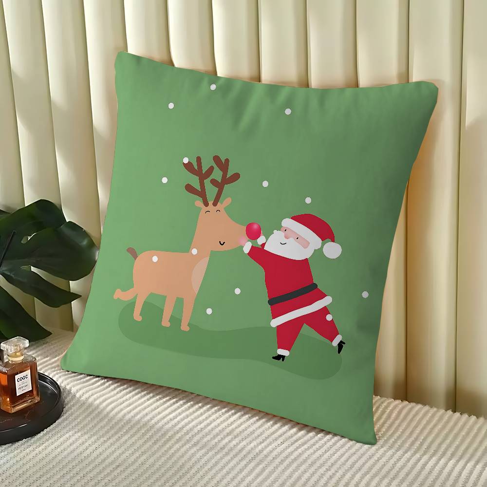 

Christmas Deer Stitch Lucky Dragon Pillow Cover Sofa Cushion Cover Home Room Decoration Children Gift 16x16Inch