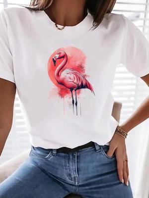 (Asian Size) Trend Style Cute Woman Top Fashion Women Clothing Short Sleeve T Shirt Female Graphic T-shirts Print Tee