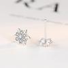 925 Sterling Silver Snowflake Stud Earrings - Elegant Korean Style, Perfect Christmas or Birthday Gift for Women