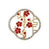 Holle Pruimenbloesem Broche met Rode Zirkonia Witte Strass Steentjes Chinese Stijl Pakken Jassen Sjaals Tassen