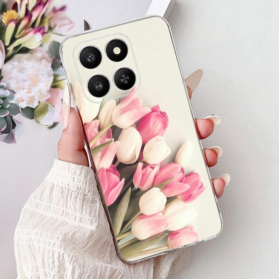 

Soft Slim Transparent Silicone Cover For Huawei Honor 400 Smart Funda Honor X7D Cat Rose Flower Dragon Fashion Shockproof Bumper Honor X7D