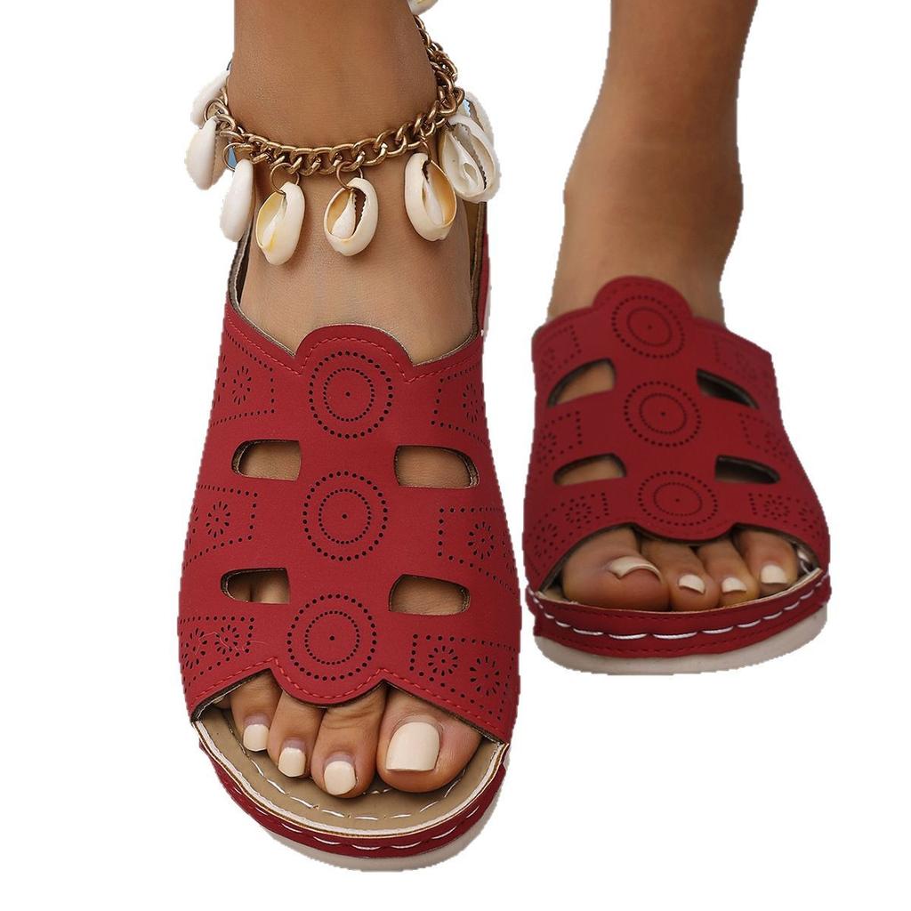 Fashion New Arrival Women's Open Toe Wedge Sandals Summer Fashion Breathable Comfortable Casual Outdoor Slippers Female Summer Footwear