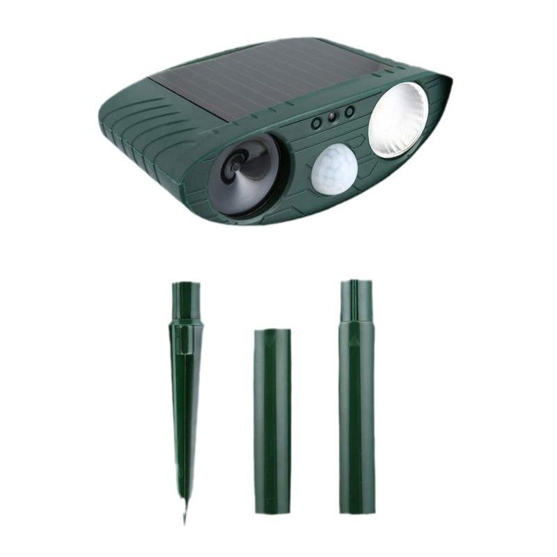 Solar-Powered Ultrasonic Animal Repeller with Flashing Lights for Cats, Dogs, Rats, and Birds