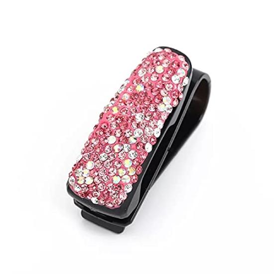 Eyeglass Holder for Car Sun Card Clip with Diamond for Car Windshield Upper Sunglasses Eyeglass Fits Sun Visors up to Clips up to 8mm HZ-MONSTAR