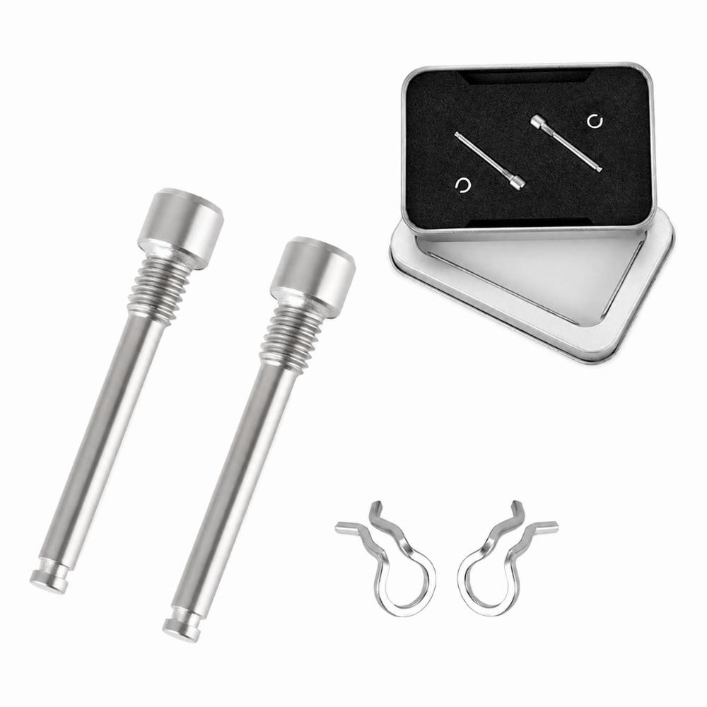 2 Sets Titanium Alloy Brake Pad Bolts M4 Threaded Caliper Screws for Mountain Bike серебряный