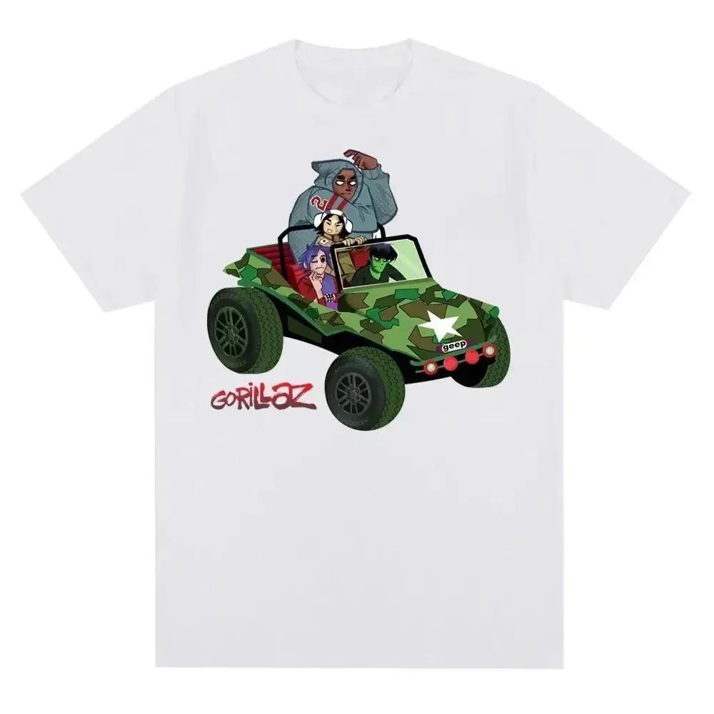 Music Band Gorillazs Punk Rock Print T Shirt 90s Casual Fashion Short Sleeve  T Shirt Unisex
