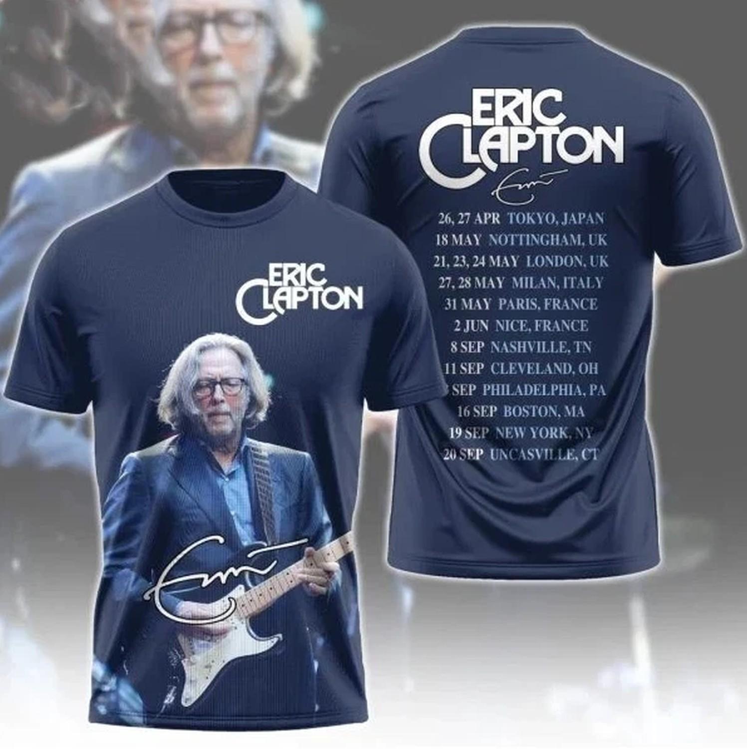 Eric Clapton 2026 Tour Signature 3D T-Shirt XL