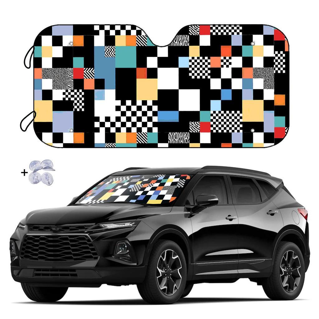 Universal Front Windshield Aluminum Foil Sunshade - Easy Installation & Storage