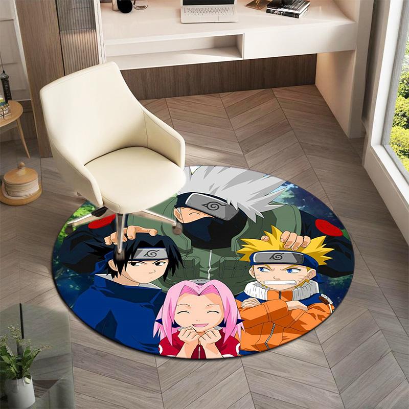 Famous cartoon NARUTO protagonist Uzumaki Naruto round carpet soft home decoration anti-slip door mat outdoor picnic mat carpet M3