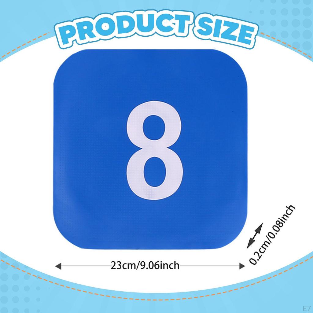 10 Pieces Flat Cones Markers Non Slip,Square,Floor Agility Dots,Floor Playmat for Soccer