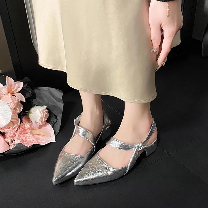 Fashion Summer Woman Pointed Toe Sandals Flats Casual Fashion Shoes Retro Women Sandals Designer New Trend Shoes Slingback Mujer Zapatos