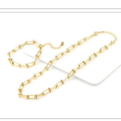 Women's U-shaped Bracelet Horseshoe Buckle Chain Necklace
