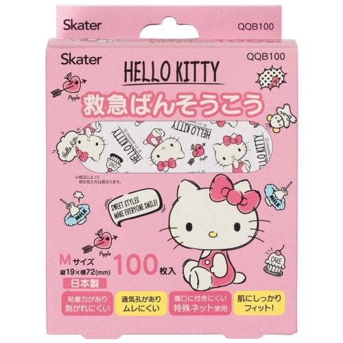 Skater Emergency Bandage M Size Extra 100 Pieces Bandage Hello Kitty Sanrio Made In Japan QQB100-A